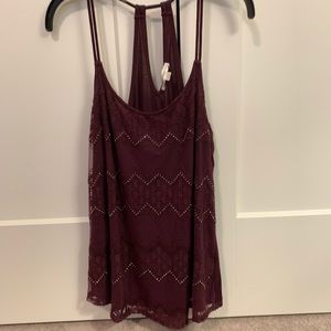 Tank top with mesh detail